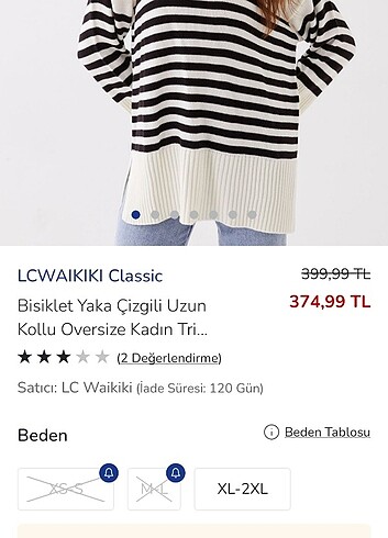 xl Beden Çizgili oversize kazak