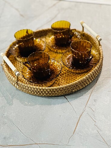 Diğer Hasır tepsi ve bardak altlığı