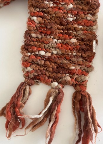 Bohem Tarzı Kahverengi ÖrgüBere ve Atkı Seti - Görsel 2