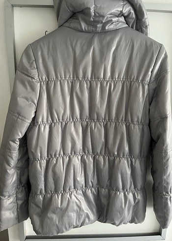 Gri Fermuarlı Kadın Kışlık Ceket - Görsel 2