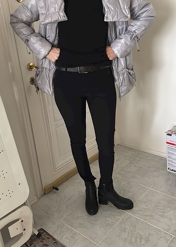 Gri Fermuarlı Kadın Kışlık Ceket - Görsel 10