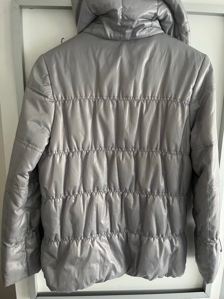 Gri Fermuarlı Kadın Kışlık Ceket - Görsel 2