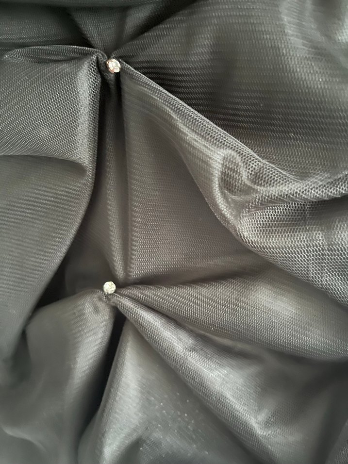 Siyah Straplez Drapeli Midi Gotik Abiye Elbise - Görsel 4