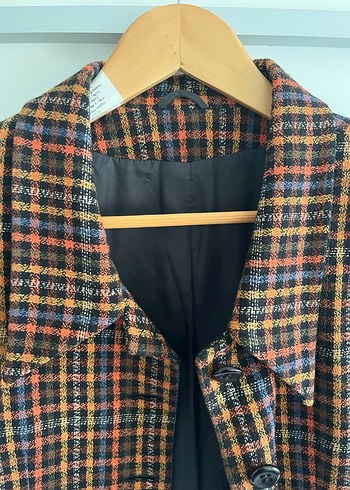 Düğmeli Vintage Kadın Blazer Ceket - Görsel 3