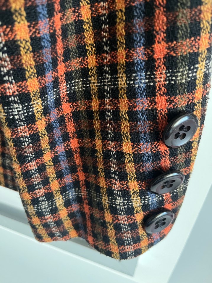 Düğmeli Vintage Kadın Blazer Ceket - Görsel 4