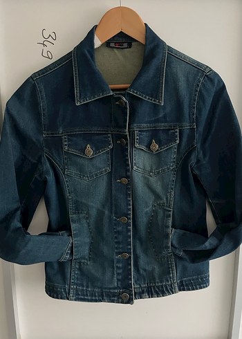 Düğmeli Mavi Kadın Denim Ceket - Görsel 2