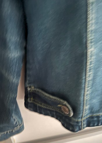 Düğmeli Mavi Kadın Denim Ceket - Görsel 4