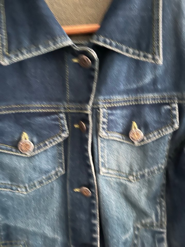 Düğmeli Mavi Kadın Denim Ceket - Görsel 5