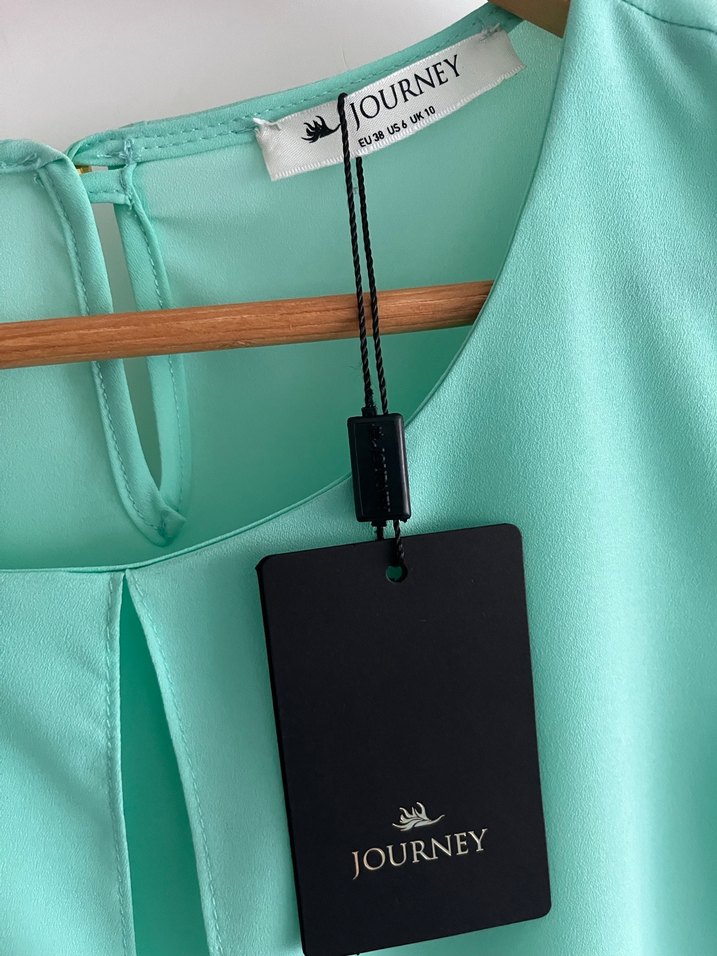 Turkuaz Düğmeli Kadın Bluz - Görsel 5