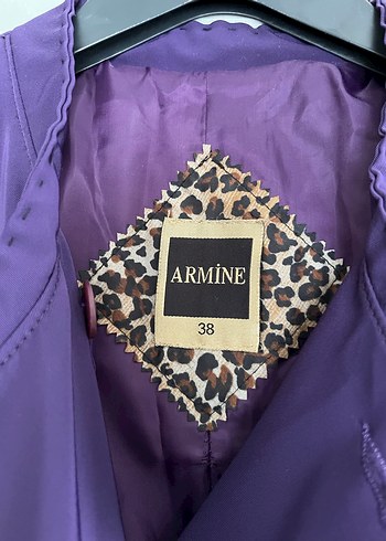 Mor Uzun Kadın Klasik Kuşaklı Kaban - Görsel 4