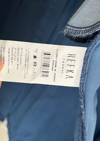 Düğmeli Uzun Lacivert Denim Kadın Kaban - Görsel 2