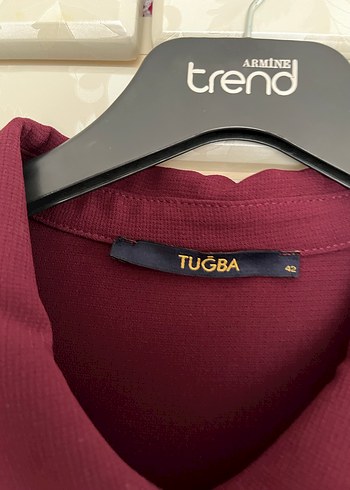 Bordo Nakışlı Uzun Kollu Kadın Elbise - Görsel 5