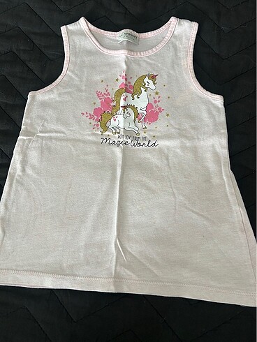 Pembe Askılı Unicornlu Tshirt 5-6Yaş