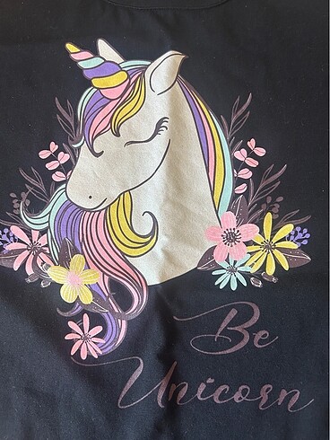 Civil Unicornlu Siyah Tshirt