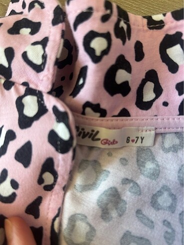 Civil Pembeli Leoparlı Pijama Takımı 6-7Yaş