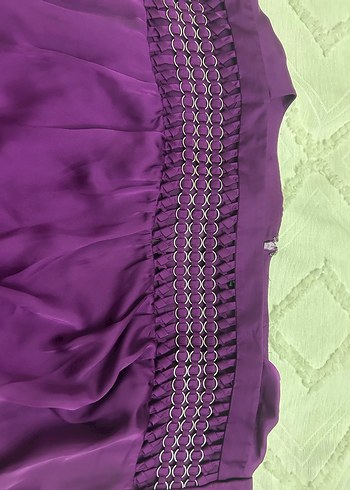 Mor Saten Midi Tunik - Görsel 5