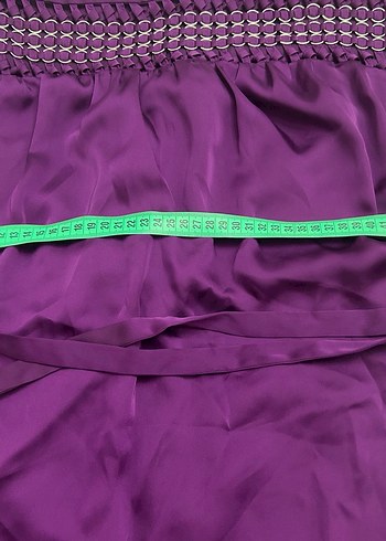 Mor Saten Midi Tunik - Görsel 2