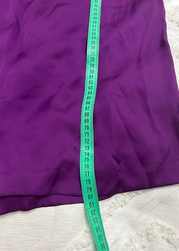 Mor Saten Midi Tunik - Görsel 3