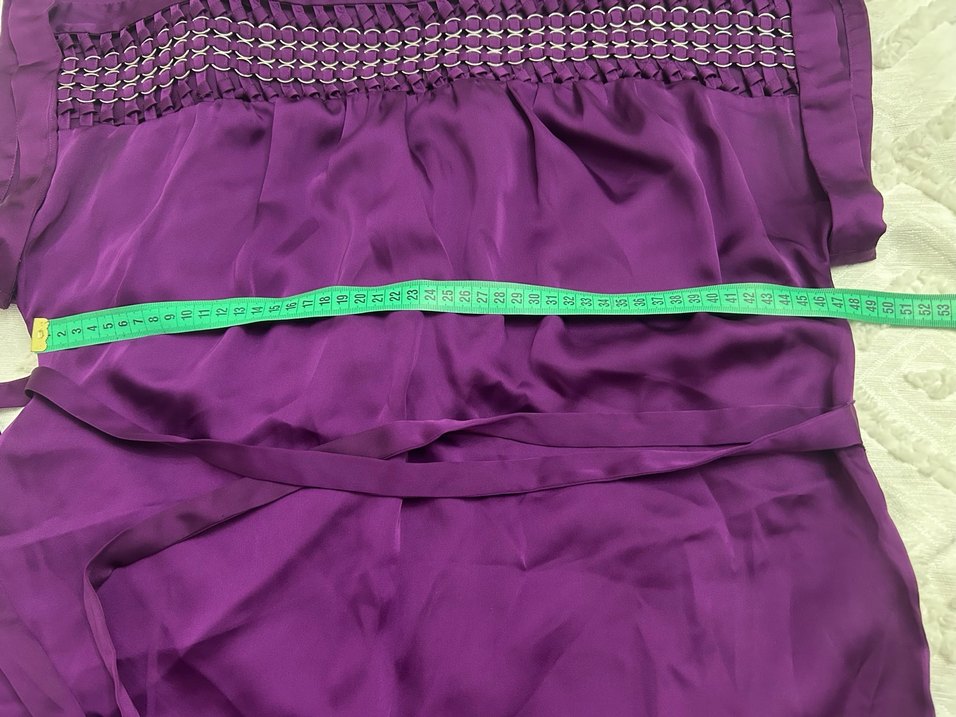 Mor Saten Midi Tunik - Görsel 2