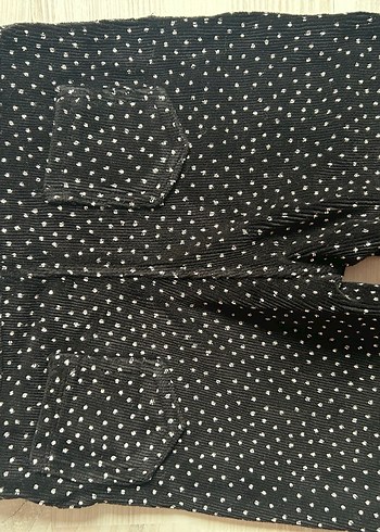 Siyah Puantiyeli Kadife Pantolon 8-9 Yaş - Görsel 4