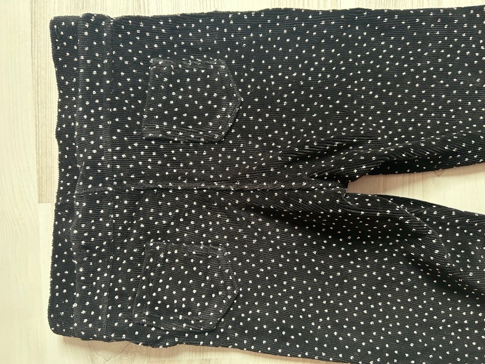 Siyah Puantiyeli Kadife Pantolon 8-9 Yaş - Görsel 4