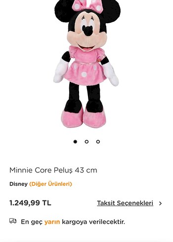 Pembe Minnie Mouse Peluş Oyuncak - Görsel 4