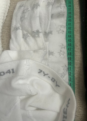 7 Yaş Beden beyaz Renk Külotlu Çorap Seti Beyaz ve Siyah 7-8Yaş
