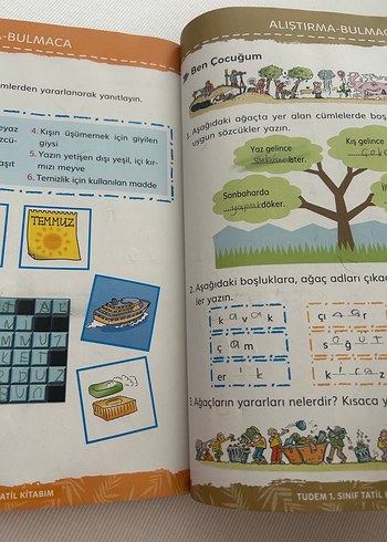 Beden Renk 1. Sınıf Tatil Kitabım TUDEM YAYINLARI