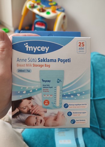 Mycey Anne Sütü Saklama Poşeti 25'li Pastel Mavi - Görsel 3