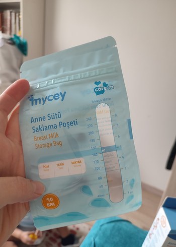 Mycey Anne Sütü Saklama Poşeti 25'li Pastel Mavi - Görsel 5
