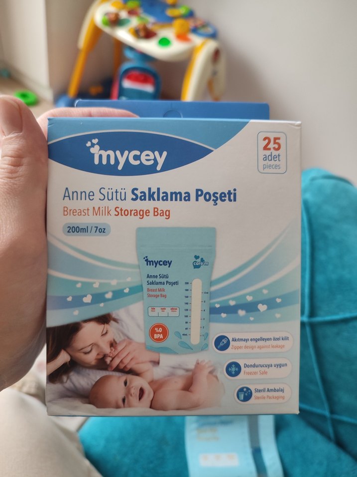 Mycey Anne Sütü Saklama Poşeti 25'li Pastel Mavi - Görsel 3