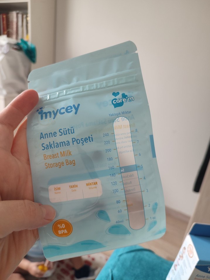Mycey Anne Sütü Saklama Poşeti 25'li Pastel Mavi - Görsel 5