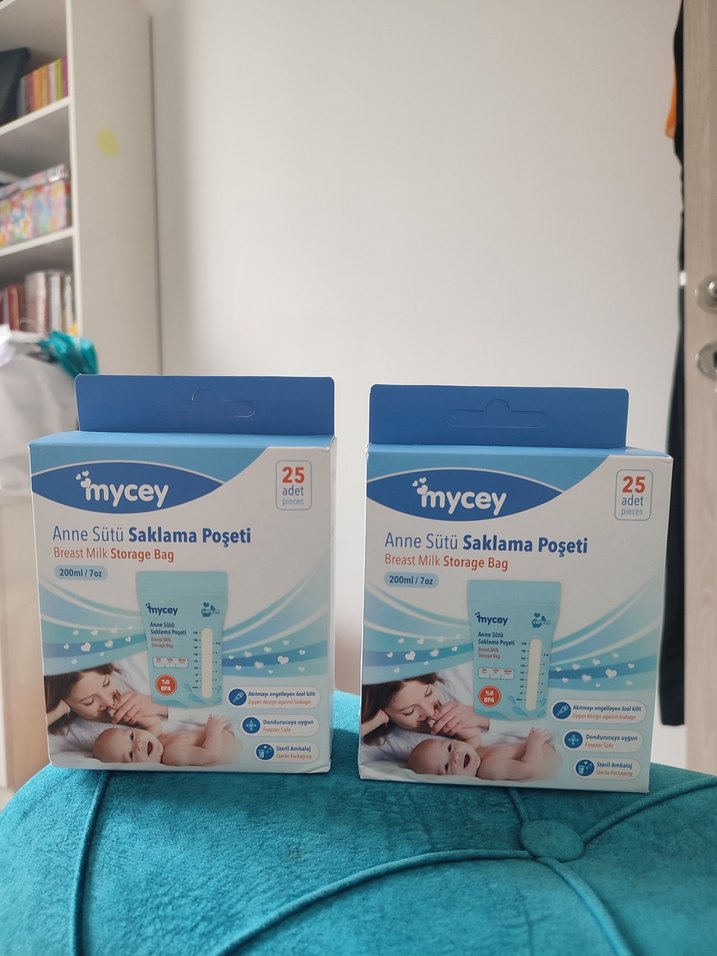 Mycey Anne Sütü Saklama Poşeti 25'li Pastel Mavi - Görsel 2