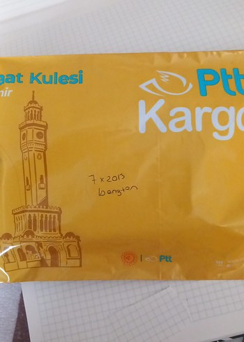 Sarı Kargo Zarfı İzmir Saat Kulesi Desenli