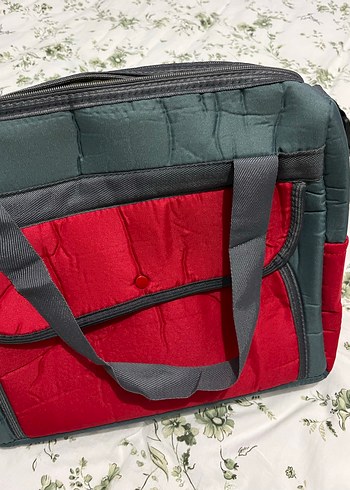 Kırmızı ve Gri Bebek Çantası - Görsel 3