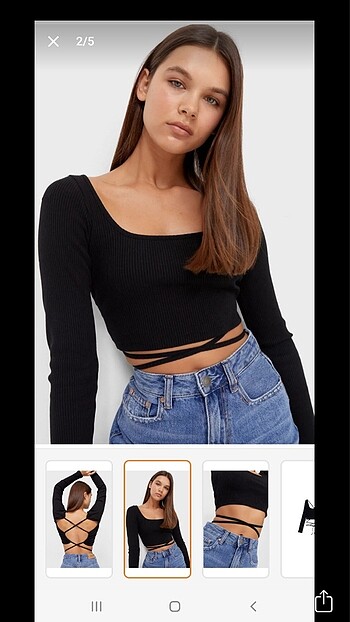 stradivarius sırtı askılı crop top