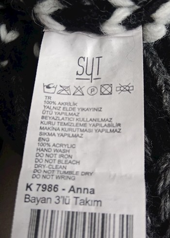 Siyah Kareli kadın Midi Atkı ve şapka takım - Görsel 5