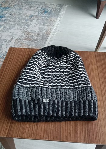 Siyah Kareli kadın Midi Atkı ve şapka takım - Görsel 2