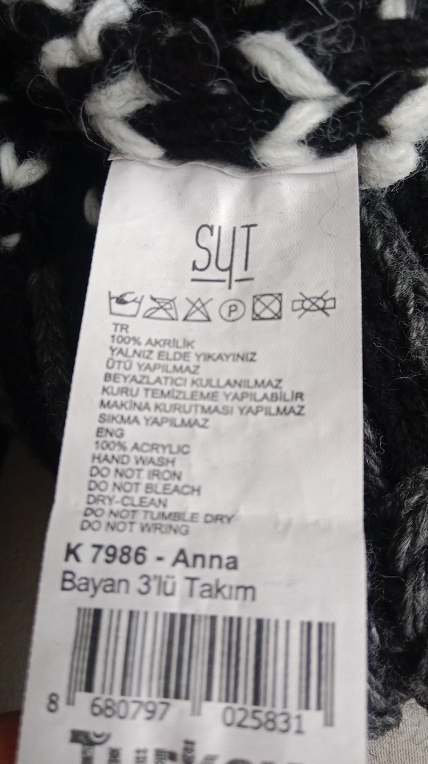 Siyah Kareli kadın Midi Atkı ve şapka takım - Görsel 5