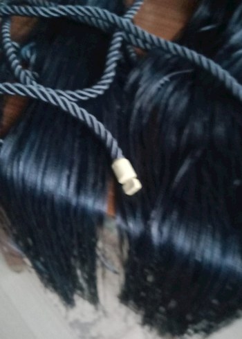 Nakışlı lacivert Bohem ip Perde aksesuarları - Görsel 9