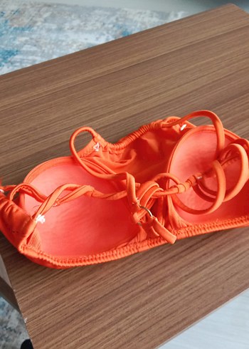 Turuncu İnce Askılı Kadın Bikini Üstü - Görsel 5