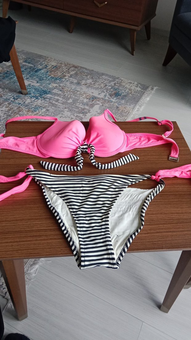 Pembe Zebra Desenli Argento Mini Bikini Takımı - Görsel 2