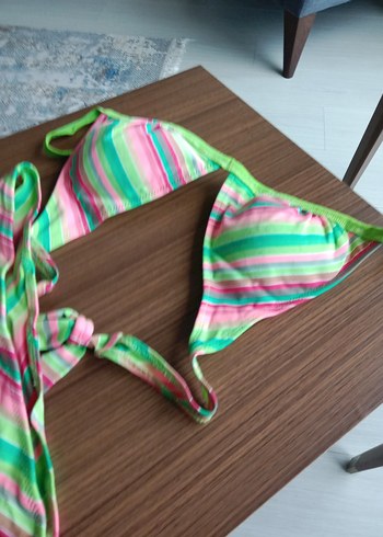 Renkli Bağlamalı Strappy Bikini - Görsel 6