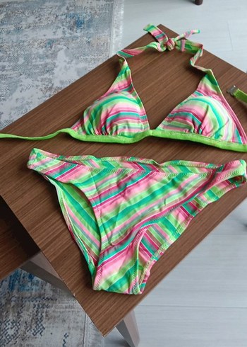 Renkli Bağlamalı Strappy Bikini - Görsel 8