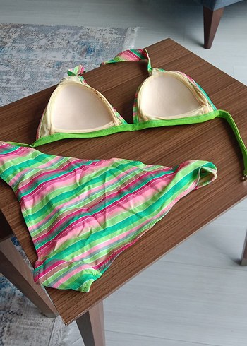 Renkli Bağlamalı Strappy Bikini - Görsel 4