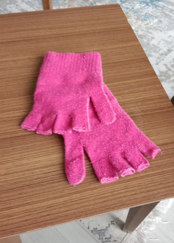 Pembe Örgü Çocuk Eldiveni - Görsel 3