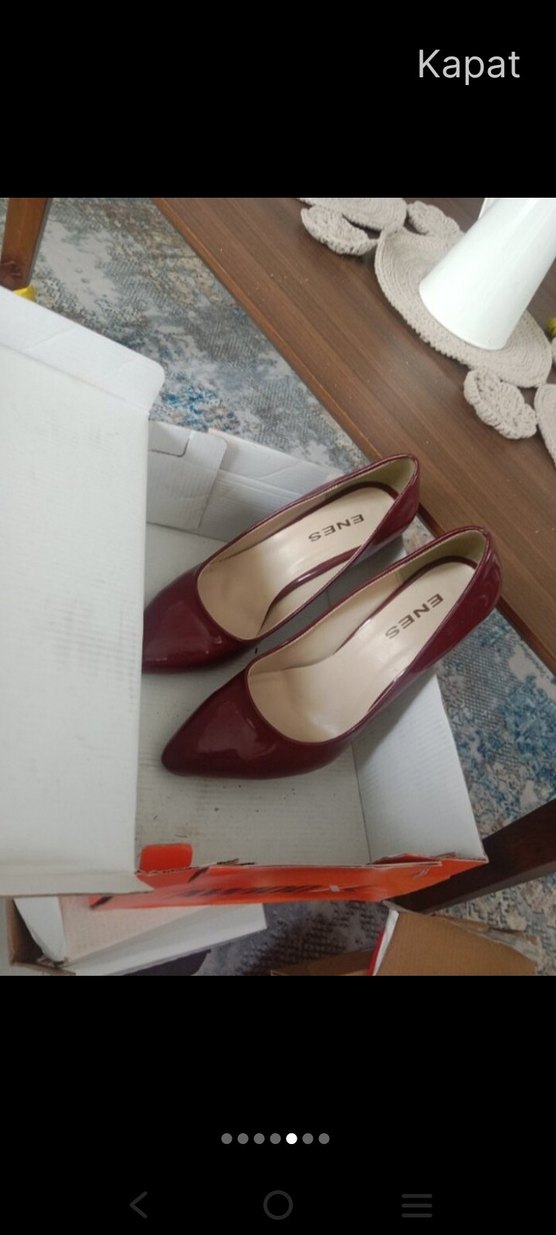 Klasik bordo Yüksek Topuklu Stiletto - Görsel 3