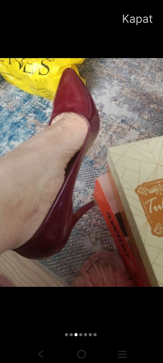 Klasik bordo Yüksek Topuklu Stiletto - Görsel 4