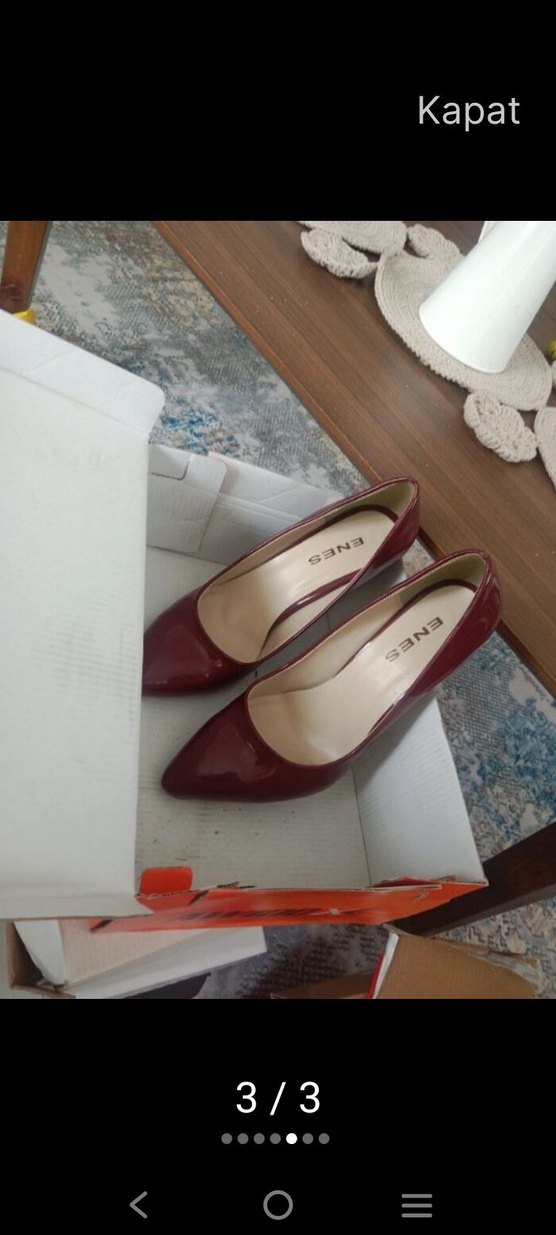 Kadın bordo Rugan Stiletto Topuklu Ayakkabı - Görsel 3