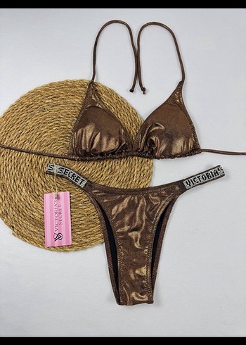 Victoria's Secret Parlak Kahverengi Yılan Desenli Bikini takımı